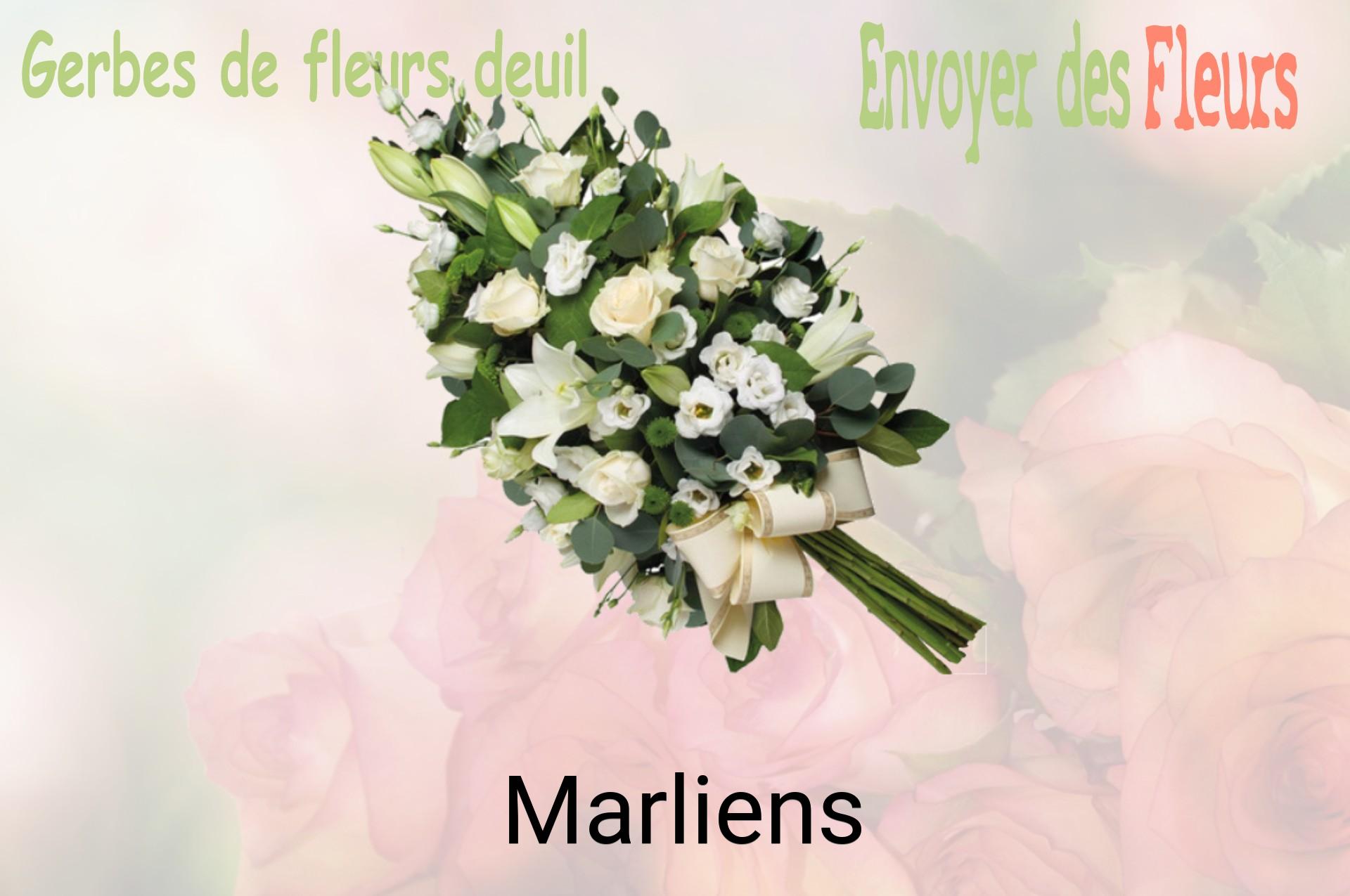 Gerbe de fleurs de deuil livrée à Marliens